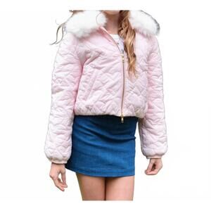 NEW LOVESHACKFANCY girl's mini sandria jacket in pale pink